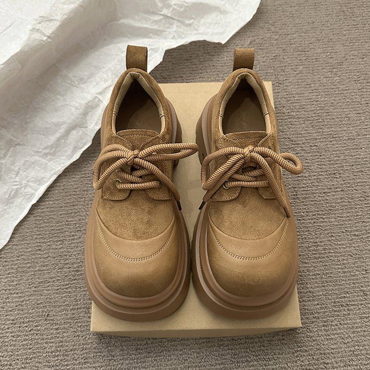 2026春季新款深口单鞋单鞋PU橡胶2026年春季松糕底圆头系带中跟,淘宝优惠券,粉丝福利购,淘宝优惠卷