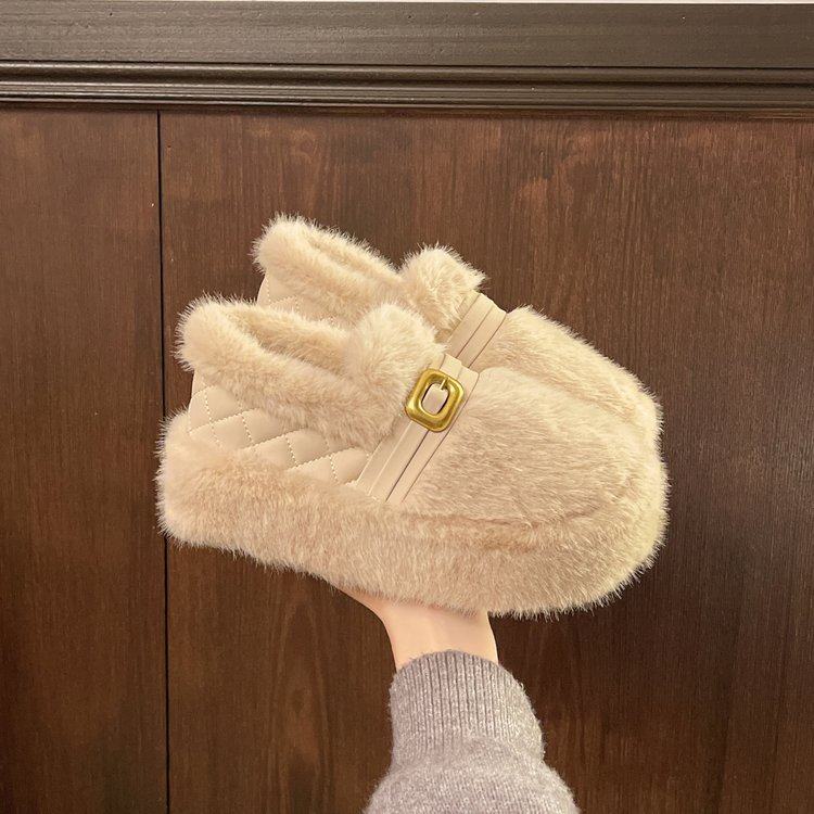 2026冬季新款深口单鞋单鞋绒面人造短毛绒圆头深口中跟(3-5cm),淘宝优惠券,粉丝福利购,淘宝优惠卷