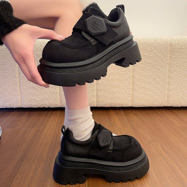 2026春秋季新款深口单鞋圆头单鞋中跟松糕底魔术贴大头休闲女鞋,淘宝优惠券,粉丝福利购,淘宝优惠卷