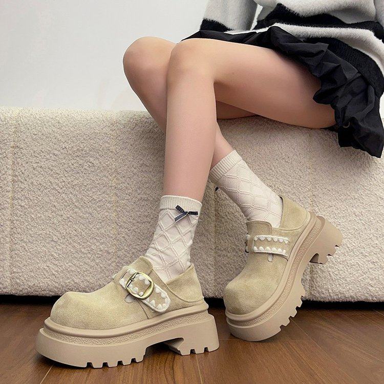 2026冬季新款深口单鞋深口松糕底一脚蹬2026年春季单鞋PU高跟,淘宝优惠券,粉丝福利购,淘宝优惠卷