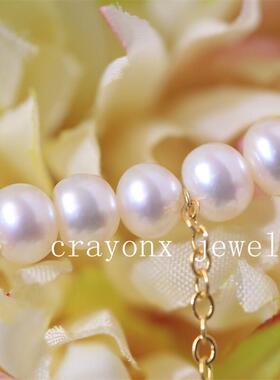 CX淡水珍珠流苏少女choker项链