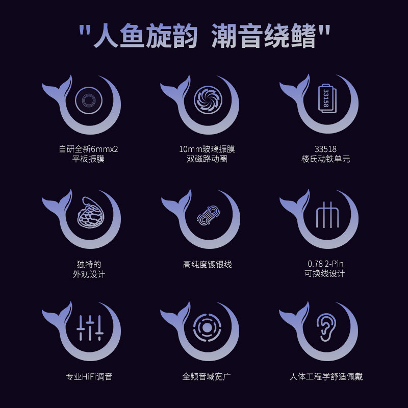 TRN美人鱼旗舰四单元入耳式HiFi音乐耳机动圈双平板楼氏动铁耳塞,淘宝优惠券,粉丝福利购,淘宝优惠卷