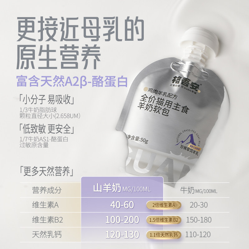 格吾安羊奶软包鲜肉猫主食餐包营养鸡肉鸽肉鳕鱼成幼猫湿粮非零食,淘宝优惠券,粉丝福利购,淘宝优惠卷