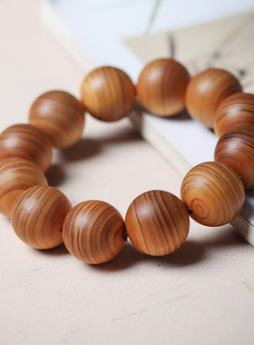 天然陈化黑高油崖柏老料太行木质佛珠手串男女士手链药香味