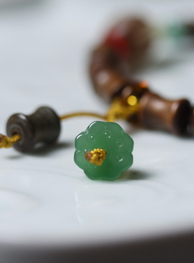 高级感绿檀木竹节节高升手串简约莲花楼配饰手链男女士沉檀香佛珠