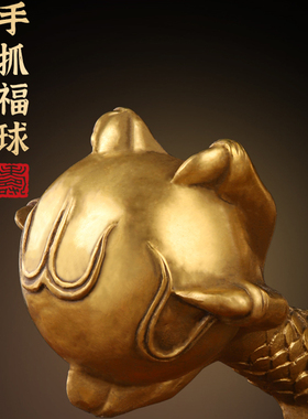 纯黄铜汉龙招财家居摆件十二生肖金龙形客厅玄关办公室吉祥物装饰