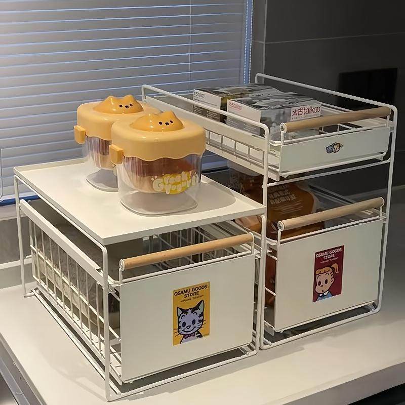 厨房下水槽置物架家用抽拉式台面收纳架多功能橱柜拉篮分层架子,淘宝优惠券,粉丝福利购,淘宝优惠卷