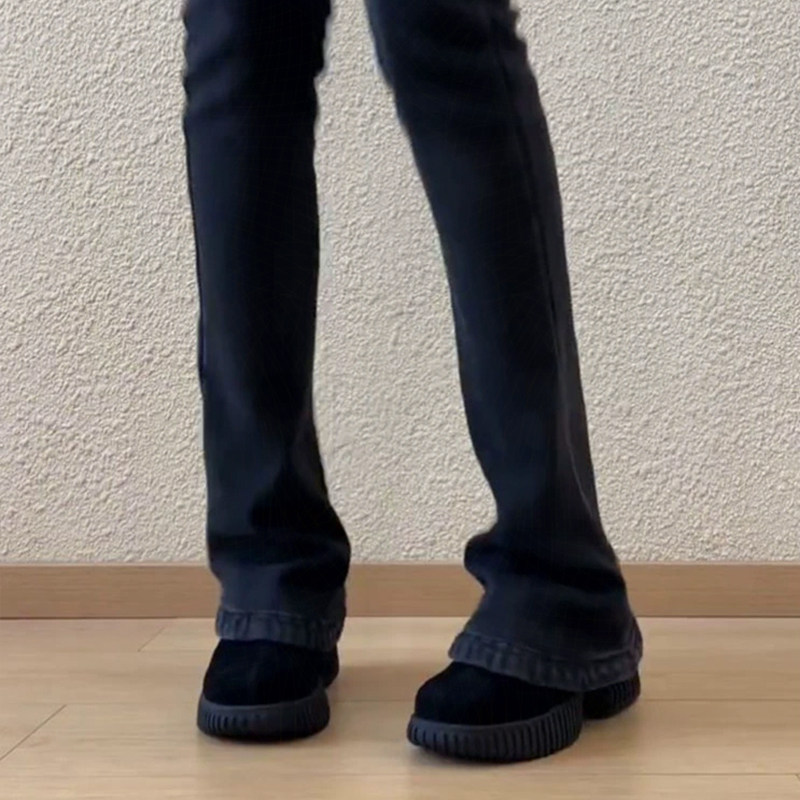 羊皮版秋冬新款气质复古厚底粗跟8cm真皮百搭时尚深口一脚蹬单鞋,淘宝优惠券,粉丝福利购,淘宝优惠卷