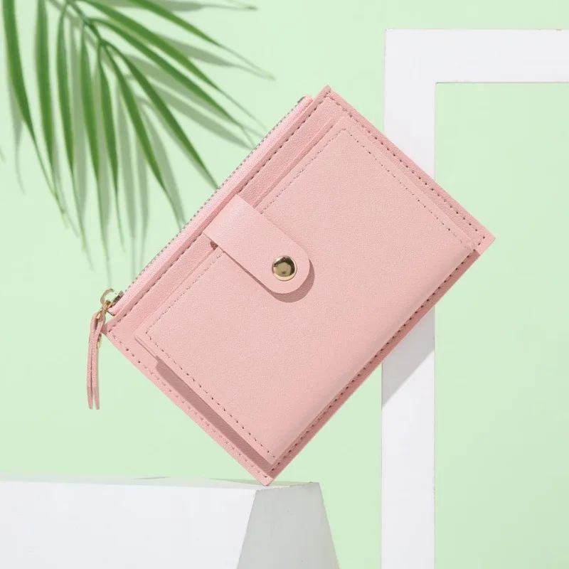 Fashion Women Wallets Leather Female Purse Mini Hasp Solid M-图1