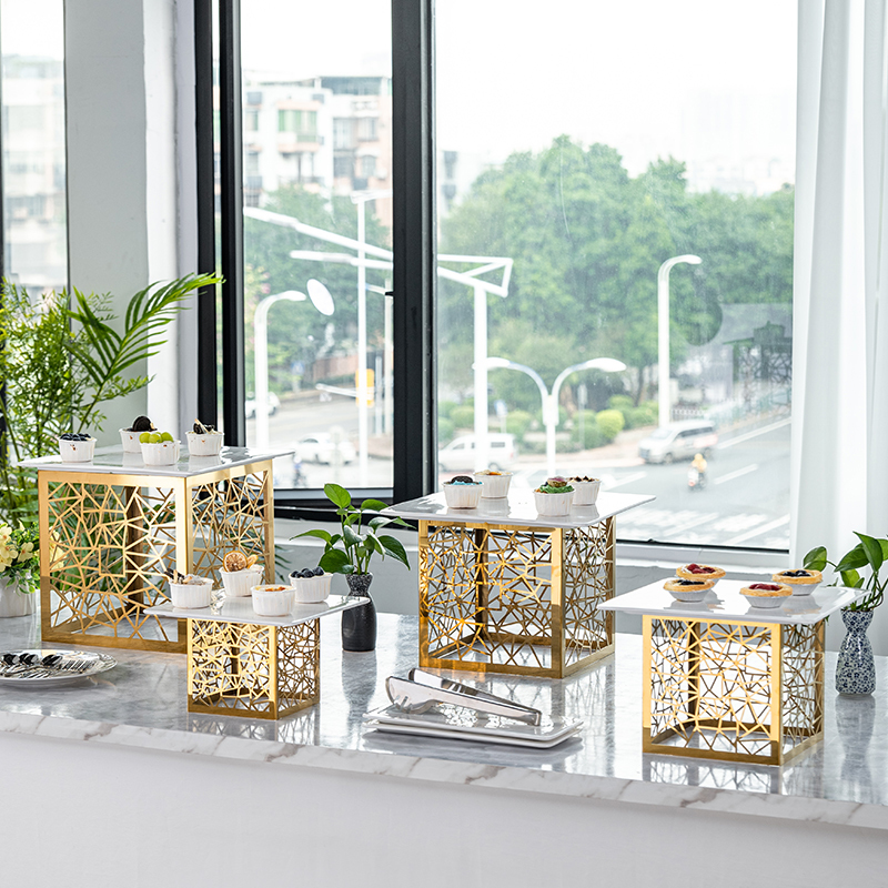 不锈钢点心架水果蛋糕托盘自助餐宴会食物展示架冷餐茶歇甜品摆台 - 图2