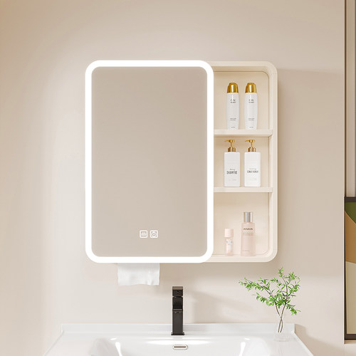 圆弧智能除雾浴室镜柜卫生间挂墙式浴室单独镜柜置物架收纳储物柜 - 图1