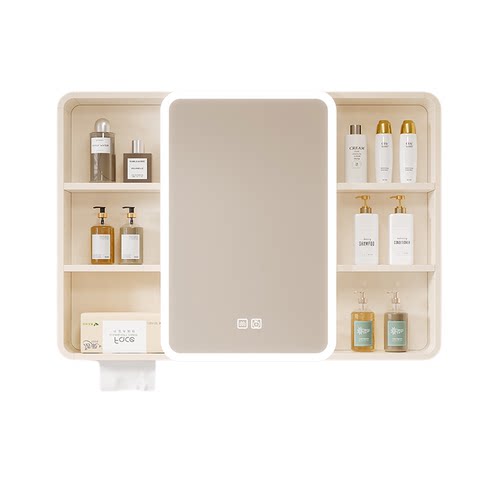 圆弧智能除雾浴室镜柜卫生间挂墙式浴室单独镜柜置物架收纳储物柜 - 图3