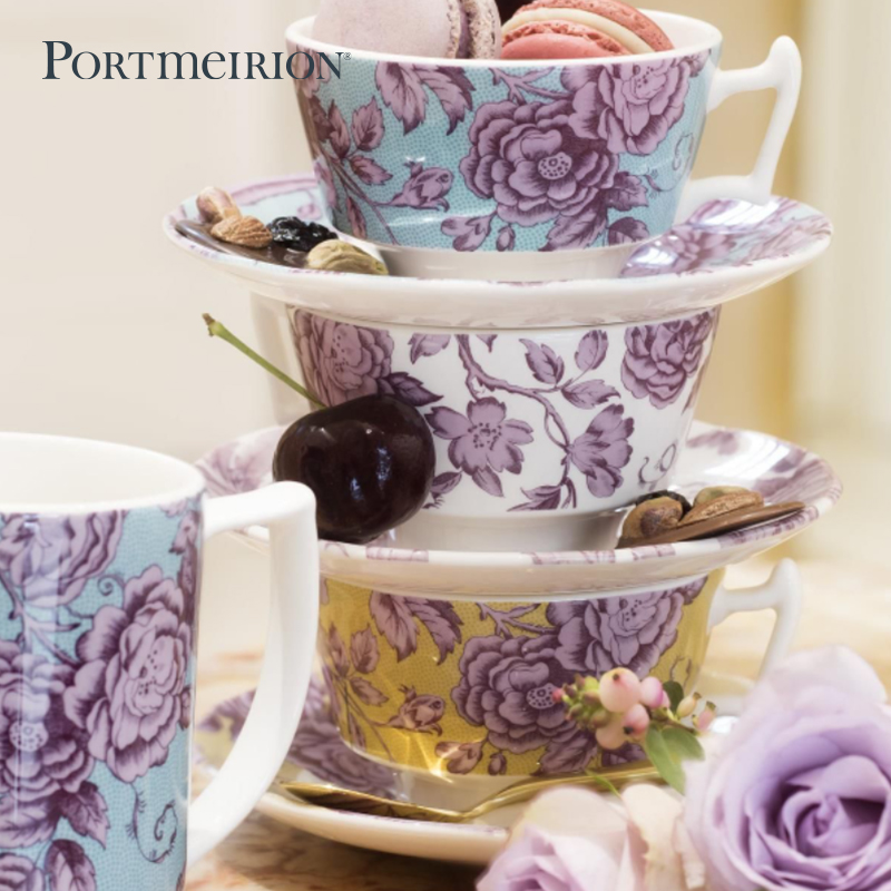 Portmeirion波特美林茶杯碟咖啡杯杯子茶具套装 夏季水杯女陶瓷杯 - 图1