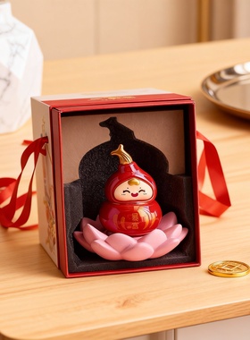 红色招财卡通葫芦摆件