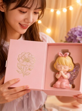 粉色小天使树脂摆件女孩礼物