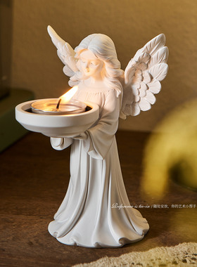 复古法式天使烛台高级感轻奢风小众摆件拍摄布置道具装饰品艺术感