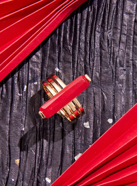 JFB法国进口吉祥红18K厚包金戒指吊坠装饰艺术现代新中式中国红