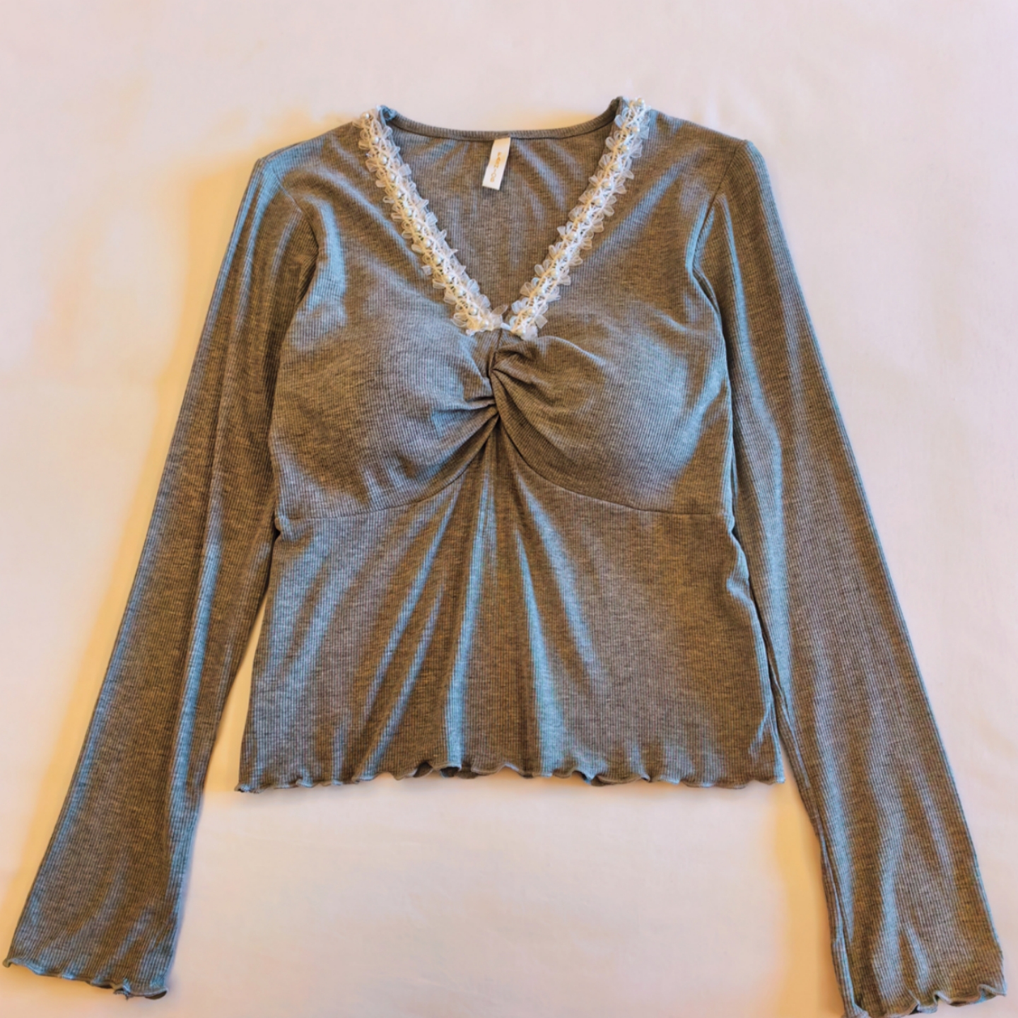 莫代尔睡衣女春秋冬季长袖长裤两件套薄款性感纯欲风带胸垫家居服 - 图0