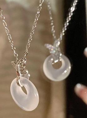 蝴蝶平安扣仙女项链ins学生轻奢小众高级感温柔锁骨链闺蜜礼物