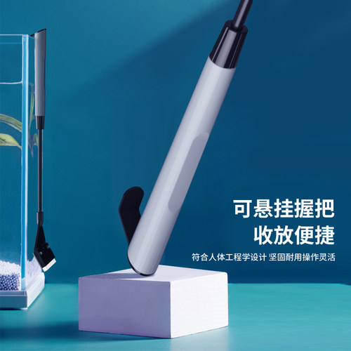 鱼缸刮藻刀小型水草缸清洁清理工具无死角刷子长柄清洗神器除藻刀 - 图0