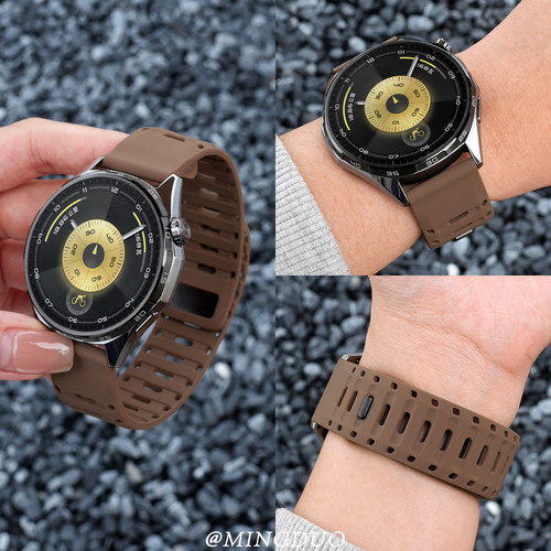 鸣铎适用华为GT6表带watchgt5手表gt4男款鲨鱼钉扣watch5新款腕带磁吸硅胶watch4镂空透气运动pro夏天高级感6 - 图2