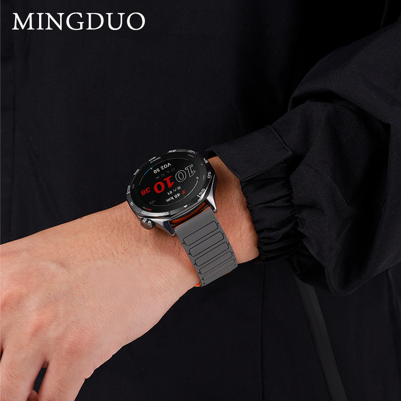 适用佳明Forerunner255/245/265M运动手表表带Garmin回环装甲645m磁吸硅胶Vivomove4/venu3/2plus/sq男款腕带 - 图2