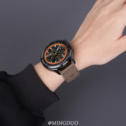 鸣铎适用小米手表S4表带watchs4sport腕带男款watch5智能鲨鱼纹侧线磁吸硅胶watchs运动版color2高级腕带透气 - 图0