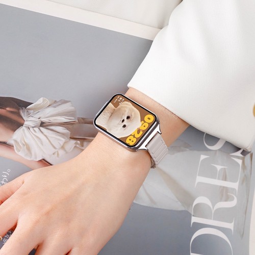 鸣铎新款磁吸硅胶适用张婧仪同款小米手环9pro表带智能手表8pro装甲磁吸红米watch5秋冬redmiwatch43高级腕带 - 图0