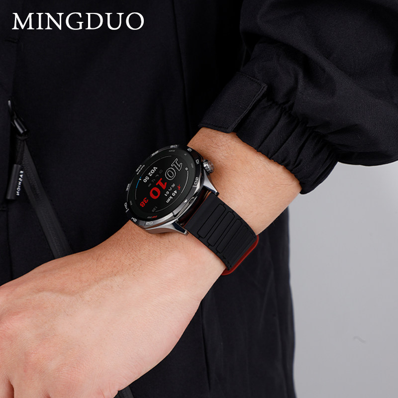 适用佳明Forerunner255/245/265M运动手表表带Garmin回环装甲645m磁吸硅胶Vivomove4/venu3/2plus/sq男款腕带 - 图0