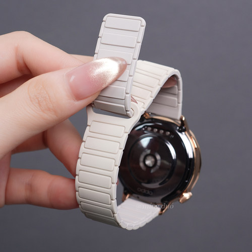 适用oppowatchx2mini手表x2表带女watch4pro新款星光三株磁吸硅胶一加手表2透气watchX3/2/1代夏季替换腕带se - 图2