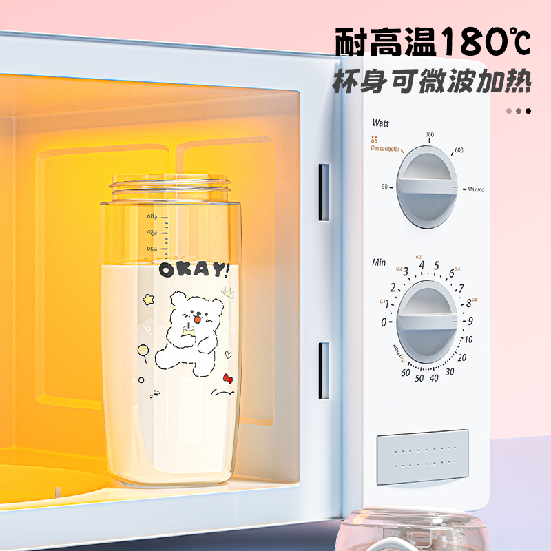 儿童吸管杯孕产妇新款防摔上学专用ppsu喝水水杯幼儿园牛奶杯