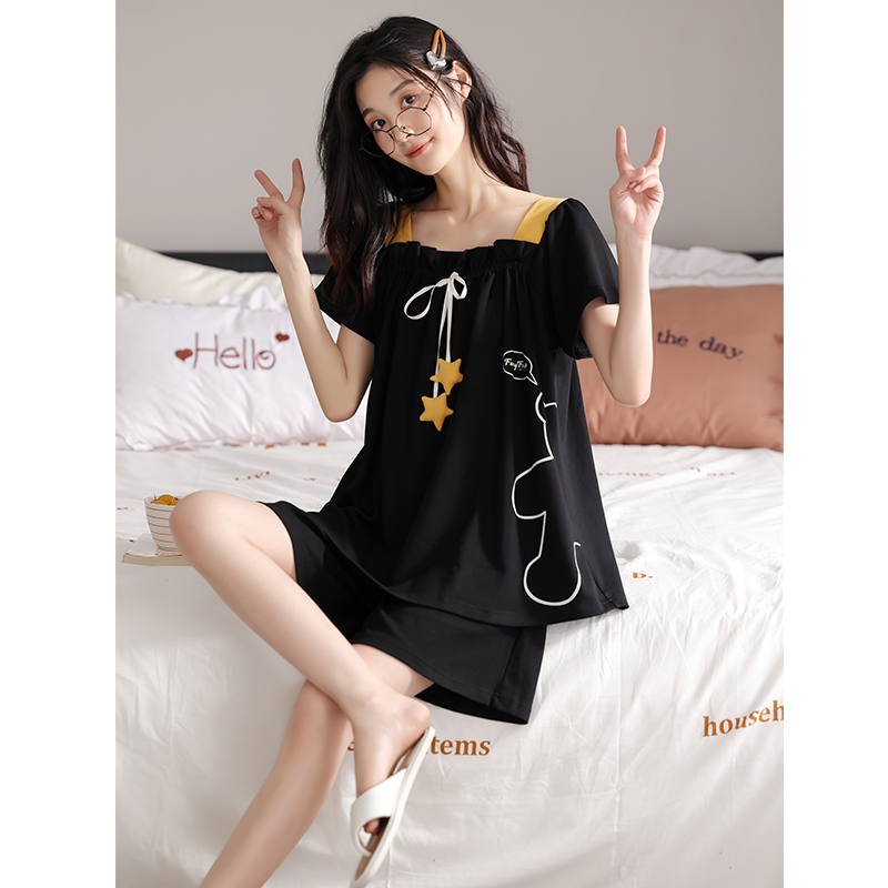 2023女款夏季甜美可爱可外穿睡衣 心喜儿睡衣/家居服套装