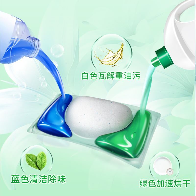 芊碟净洗碗机专用洗涤剂耗材洗碗凝珠108只亮碟剂洗涤块多效合一