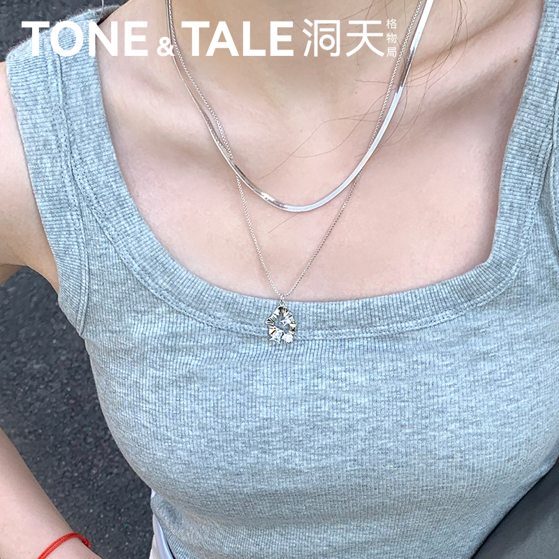 洞天TONETALE极光冰川项链蛇骨链轻奢小众高级感叠戴多用轻奢精致 - 图0