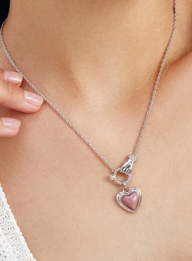洞天TONETALE恋爱捕手爱心锁骨链女红玛瑙心形礼物送礼精致小巧