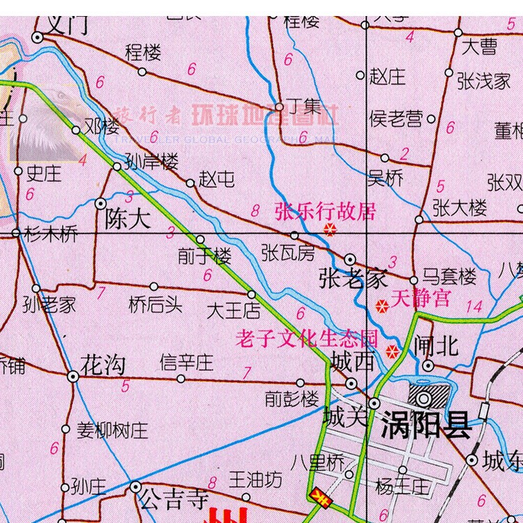 2023新款 超大巨幅 亳州市墙贴 交通行政区划图 装饰画海报地图 - 图1