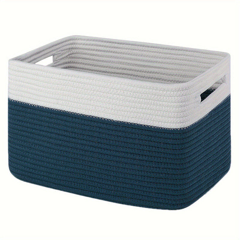 房窝格子柜收纳筐棉线编织桌面书籍玩具整理箱内衣袜子收纳篮方形,淘宝优惠券,粉丝福利购,淘宝优惠卷