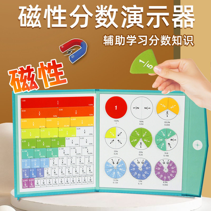 磁性分数盘三年级上册分数的初步认识五年级数学教具小学数学教材