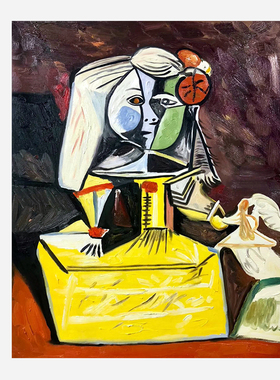 毕加索油画作品的梦幻抽象无框装饰画高清微喷绘画芯