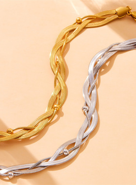 跨境时尚珠宝首饰不锈钢链条镀金蝴蝶爱心五角星吊坠女士手链