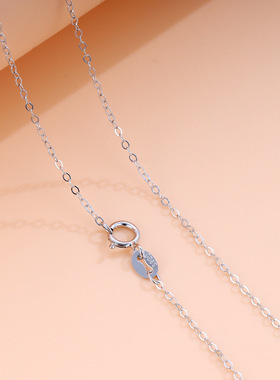 s925纯银项链女盒子链元宝瓜子链条水波满天星雪花链十字裸链圆形