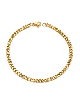 跨境义乌货源多款尺寸不锈钢NK链手链黑色金色钢色男士简约链条