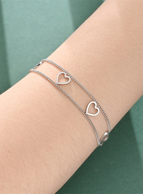 跨境热销创意个性复古ins风蝴蝶星星爱心个性配饰钛钢双层镂空