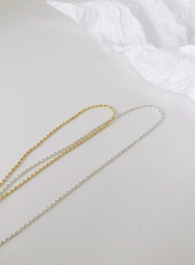 通体钛钢麦穗椭圆小米粒项链女温柔高级感小众镀18K金气质锁骨链