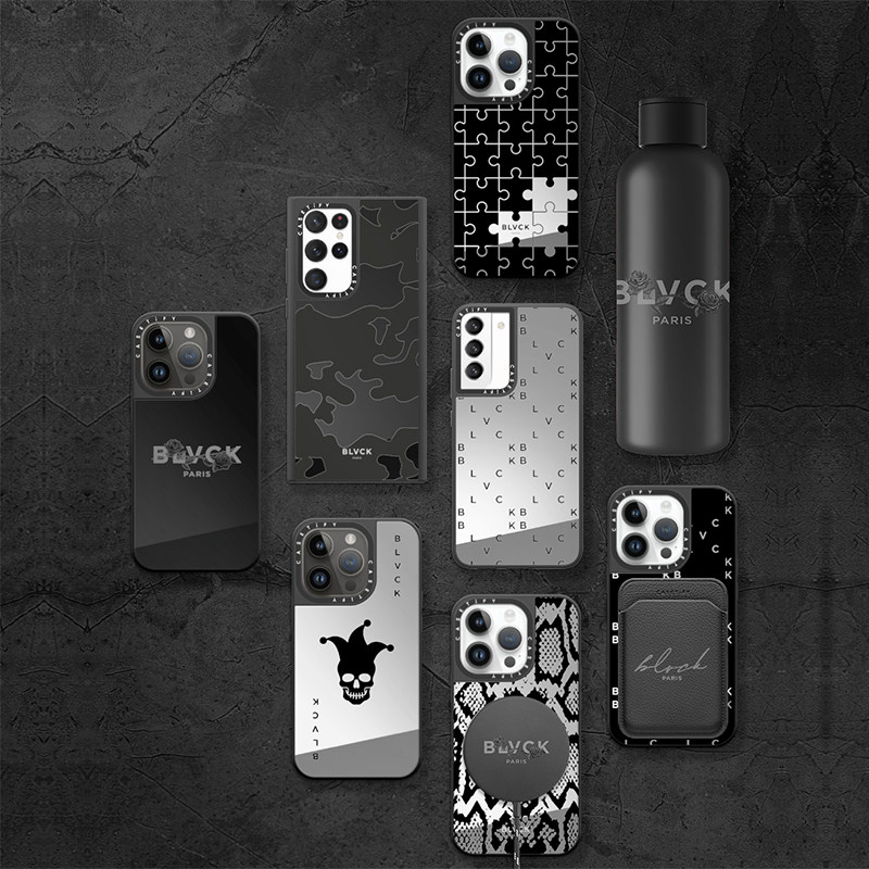 BLVCK x CASETiFY联名蛇纹镜面适用iPhone14/13/Plus/Pro/Max手机壳_虎窝淘