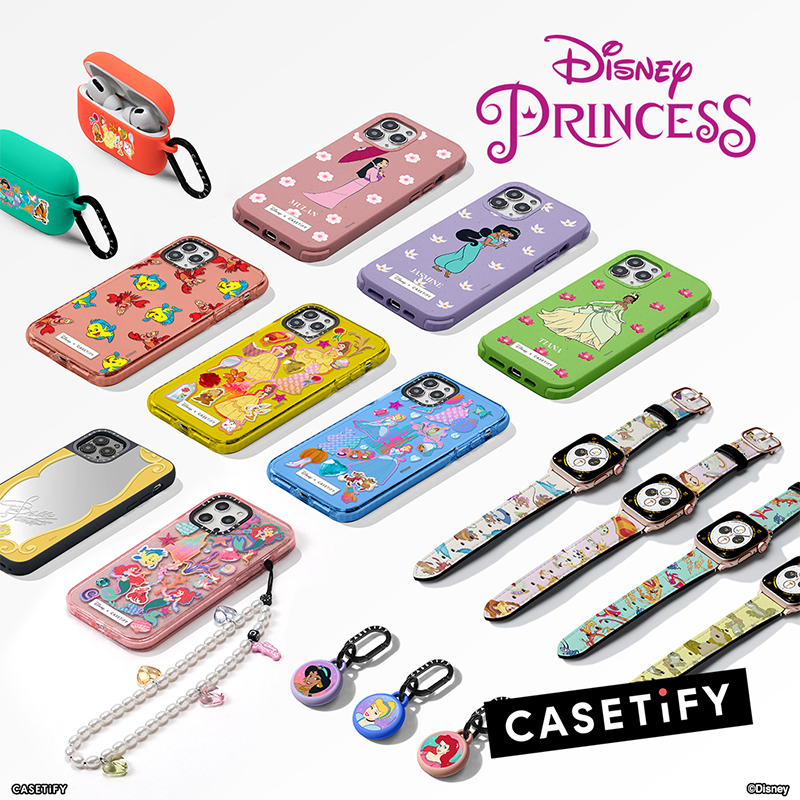 Disney x CASETiFY联名爱丽儿茉莉贝儿迪士尼公主适用iPhone15/14/13/12/Pro/Max镜面手机壳-图1