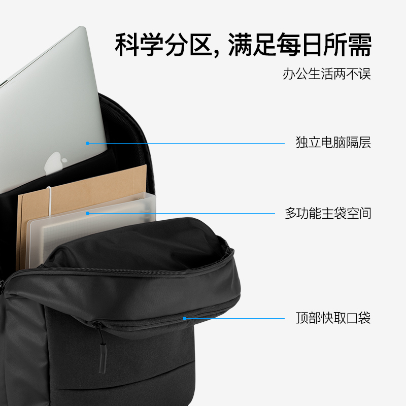 INCASE City适用2023新款M2笔记本电脑包男双肩16寸苹果macbookpro背包女华为matebook14联想小新air旅行包