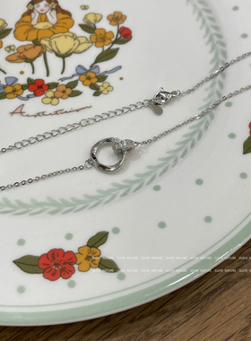 归野莫比乌斯双环锁骨链项链女