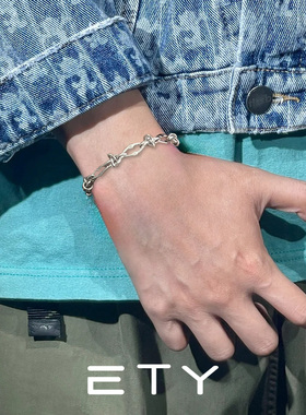 钛钢手链男士荆棘手饰美式