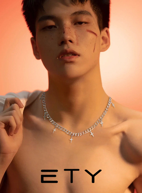 项链男款钛钢十字架古巴